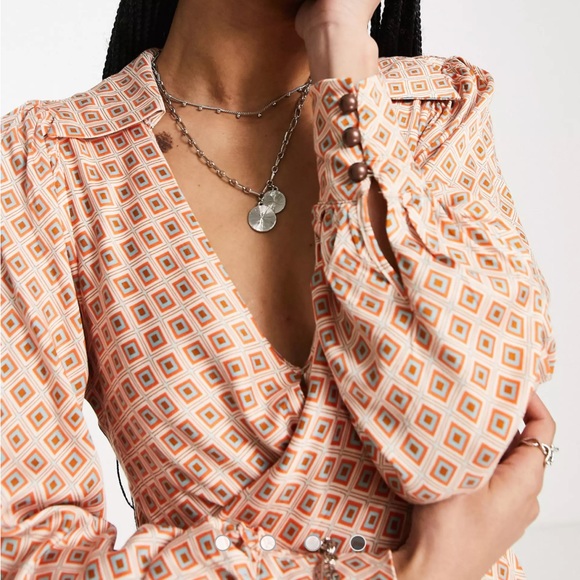 Free People Ivory Combo It Takes Two Sleeve Mini Dress - Picture 3 of 10